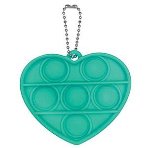 Fidget Popper Heart Shaped Keychain - Full Color Imprint