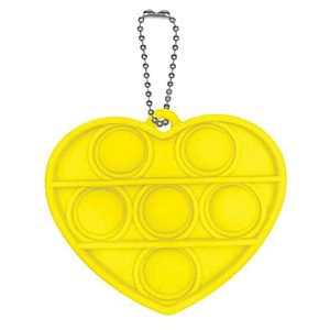 Fidget Popper Heart Shaped Keychain - Full Color Imprint