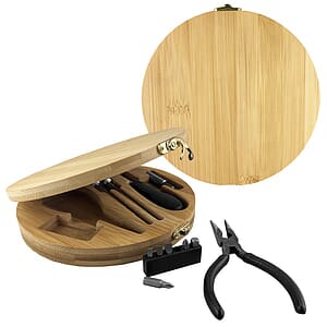 Eco-Friendly Bamboo Storage Box 10 Piece Tool Kit
