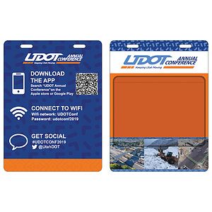 Double Slotted Event Badge w/ Clear Adhesive Pocket