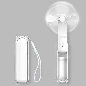 Three Speed USB Rechargeable Handheld Fan & 2000 mAh Power Bank