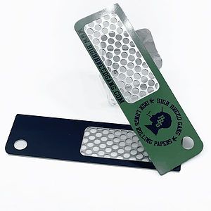 Cannabis Stainless Steel Card Grinder Keychain