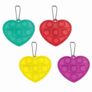 Fidget Popper Heart Shaped Keychain