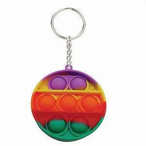Fidget Popper Round Shaped Keychain
