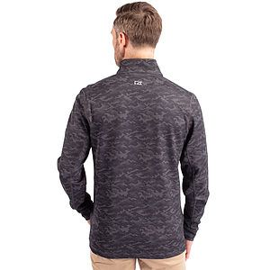 Cutter & Buck Traverse Recycled Smooth Stretch Mens Big & Tall Camo Quarter Zip Pullover Big & Tall