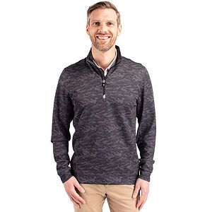 Cutter & Buck Traverse Recycled Smooth Stretch Mens Big & Tall Camo Quarter Zip Pullover Big & Tall