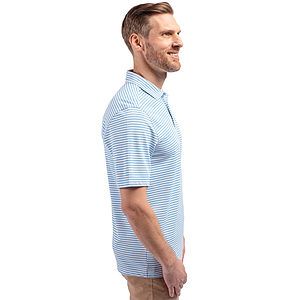 Cutter & Buck Virtue Recycled Stripe Featherlight Pique Mens Polo