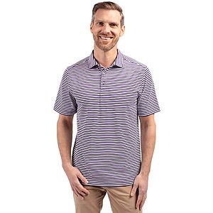 Cutter & Buck Virtue Recycled Stripe Featherlight Pique Mens Big & Tall Polo Big & Tall