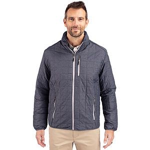 Cutter & Buck Rainier Recycled Insulated Puffer Mens Big & Tall Full Zip Jacket Big & Tall