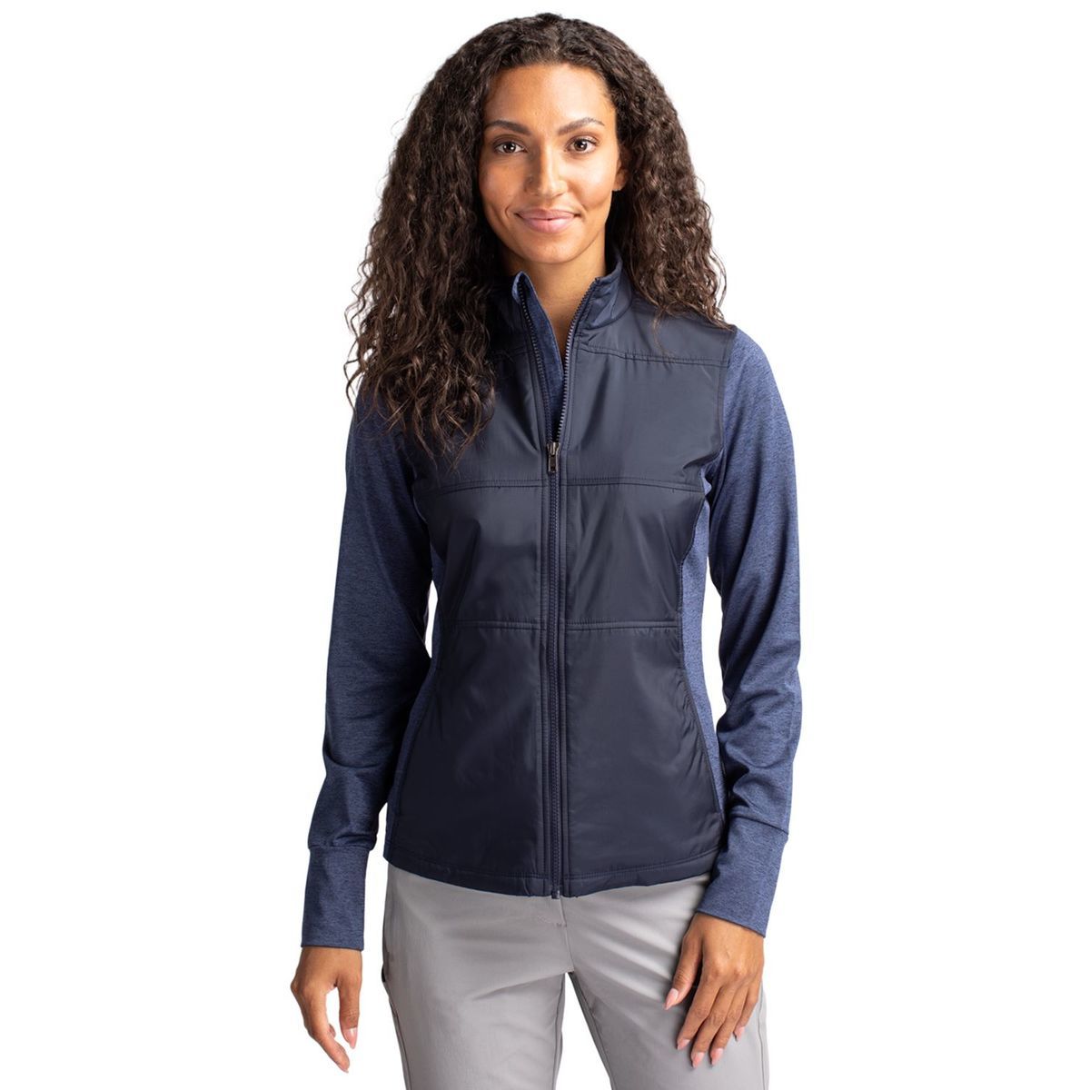 Cutter & Buck Stealth Recycled Hybrid Quilted Womens Windbreaker Jacket