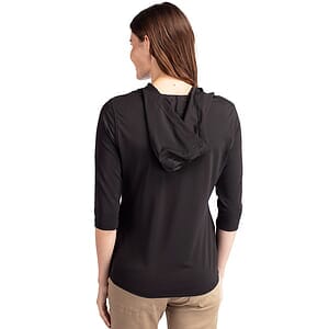 Cutter & Buck Virtue Recycled Featherlight Pique Womens Half Zip Hooded Pullover