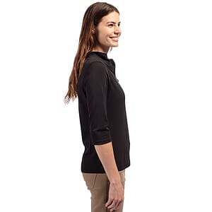 Cutter & Buck Virtue Recycled Featherlight Pique Womens Half Zip Hooded Pullover