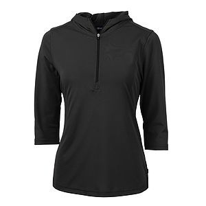 Cutter & Buck Virtue Recycled Featherlight Pique Womens Half Zip Hooded Pullover