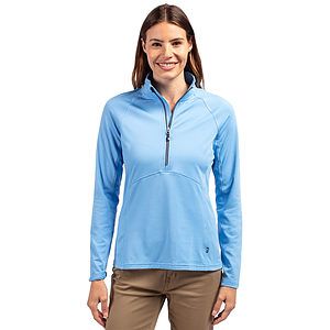 Cutter & Buck Adapt Recycled Soft Knit Stretch Womens Half Zip Pullover