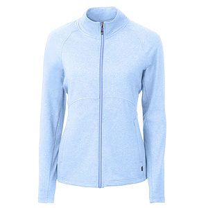 Cutter & Buck Adapt Recycled Soft Knit Stretch Womens Heathered Full Zip Jacket