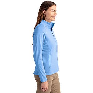 Cutter & Buck Adapt Recycled Soft Knit Stretch Womens Heathered Full Zip Jacket