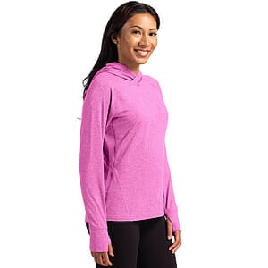Cutter & Buck Adapt Recycled Soft Knit Stretch Womens Hooded Pullover