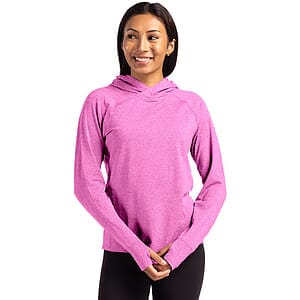Cutter & Buck Adapt Recycled Soft Knit Stretch Womens Hooded Pullover