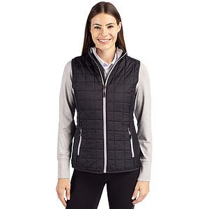 Cutter & Buck Rainier Recycled Insulated Puffer Womens Full Zip Vest