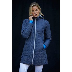 Cutter & Buck Rainier Recycled Insulated Puffer Womens Full Zip Hooded Long Coat
