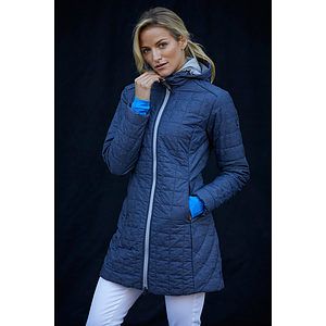 Cutter & Buck Rainier Recycled Insulated Puffer Womens Full Zip Hooded Long Coat