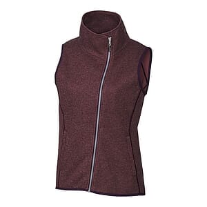 Cutter & Buck Mainsail Sweater-Knit Womens Full Zip Asymmetrical Vest