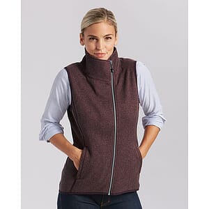 Cutter & Buck Mainsail Sweater-Knit Womens Full Zip Asymmetrical Vest