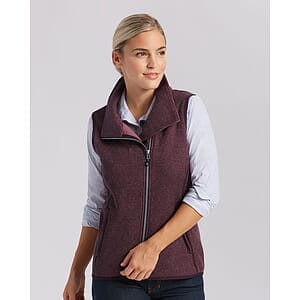 Cutter & Buck Mainsail Sweater-Knit Womens Full Zip Asymmetrical Vest