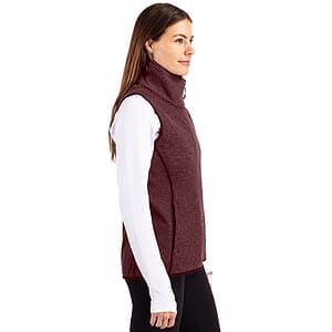 Cutter & Buck Mainsail Sweater-Knit Womens Full Zip Asymmetrical Vest
