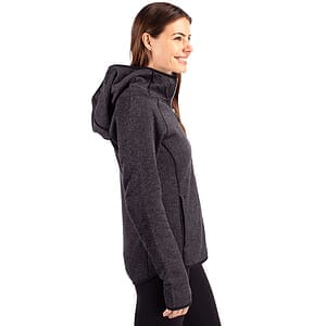 Cutter & Buck Mainsail Sweater-Knit Womens Full Zip Hooded Jacket