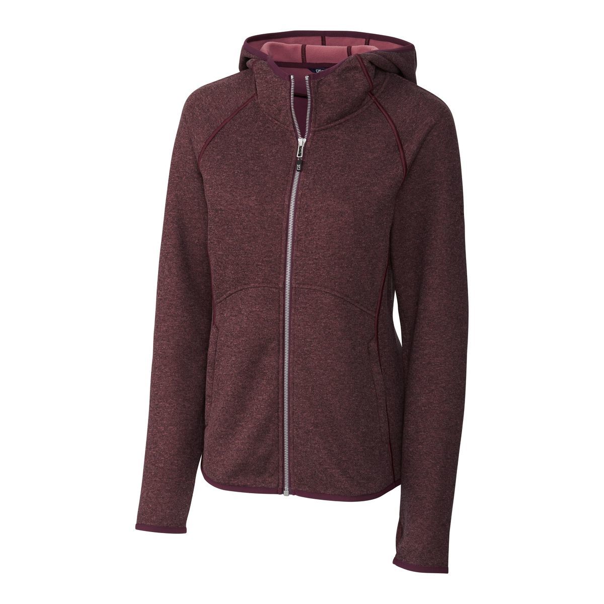 Cutter & Buck Mainsail Sweater-Knit Womens Full Zip Hooded Jacket