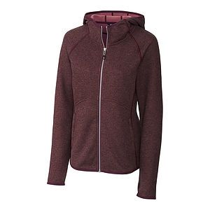 Cutter & Buck Mainsail Sweater-Knit Womens Full Zip Hooded Jacket