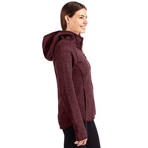 Cutter & Buck Mainsail Sweater-Knit Womens Full Zip Hooded Jacket