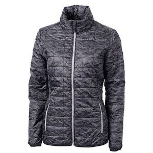 Cutter & Buck Rainier Recycled Insulated Printed Puffer Womens Full Zip Jacket