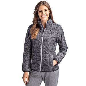 Cutter & Buck Rainier Recycled Insulated Printed Puffer Womens Full Zip Jacket