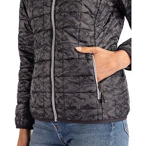 Cutter & Buck Rainier Recycled Insulated Printed Puffer Womens Full Zip Jacket