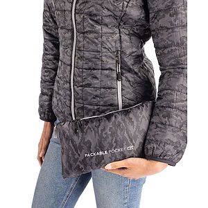 Cutter & Buck Rainier Recycled Insulated Printed Puffer Womens Full Zip Jacket