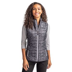 Cutter & Buck Rainier Recycled Insulated Printed Puffer Womens Full Zip Vest