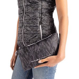 Cutter & Buck Rainier Recycled Insulated Printed Puffer Womens Full Zip Vest