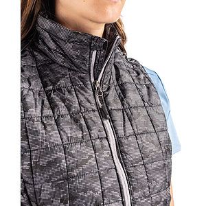 Cutter & Buck Rainier Recycled Insulated Printed Puffer Womens Full Zip Vest