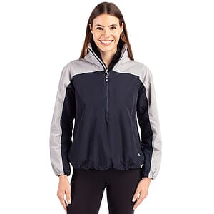 Cutter & Buck Charter Recycled Packable Womens Half Zip Anorak Jacket