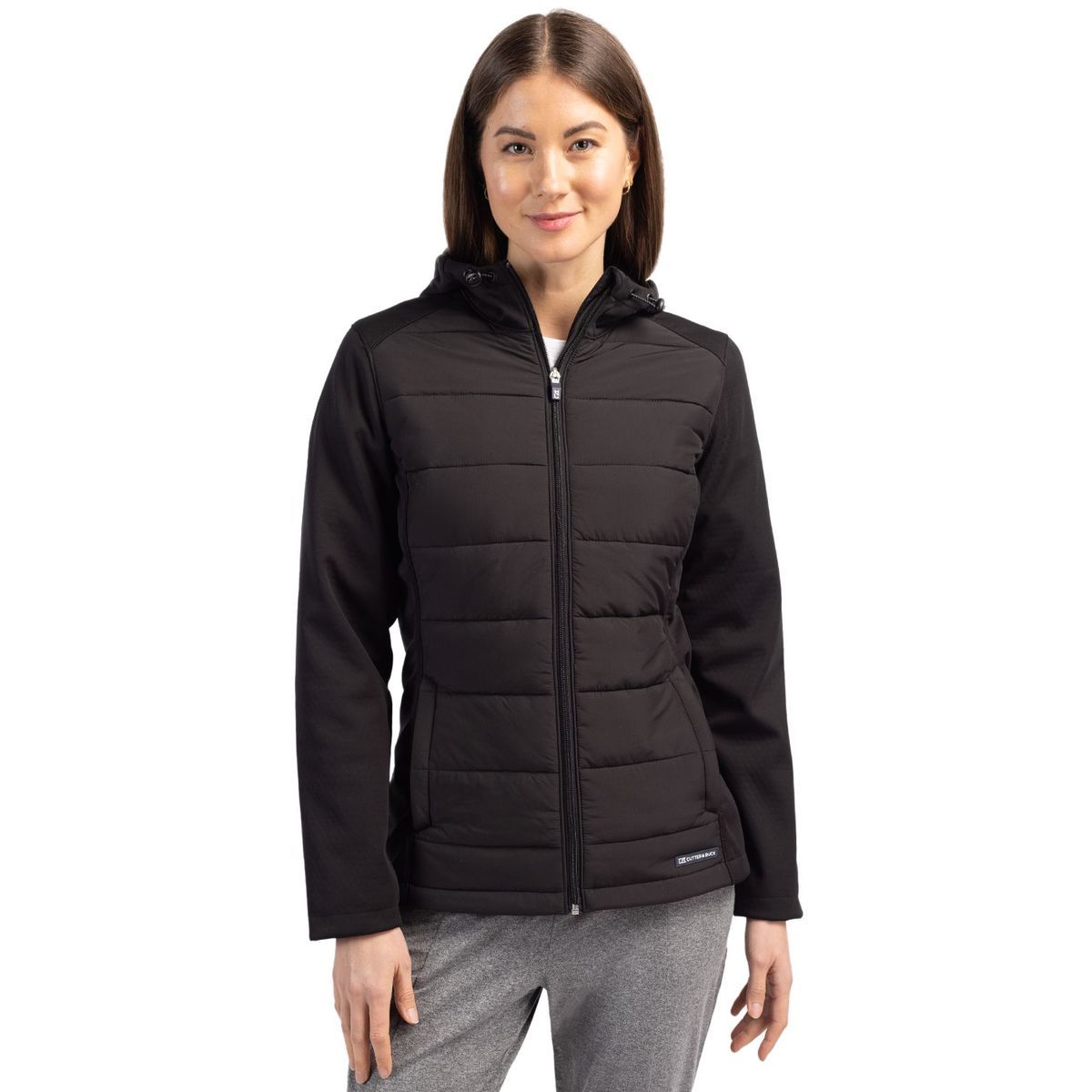 Cutter & Buck Evoke Recycled HoneycombFleece Womens Hybrid Full Zip Jacket