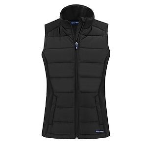 Cutter & Buck Evoke Recycled HoneycombFleece Womens Hybrid Full Zip Vest