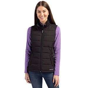 Cutter & Buck Evoke Recycled HoneycombFleece Womens Hybrid Full Zip Vest