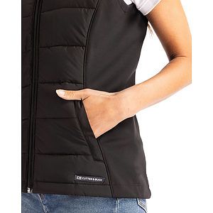 Cutter & Buck Evoke Recycled HoneycombFleece Womens Hybrid Full Zip Vest