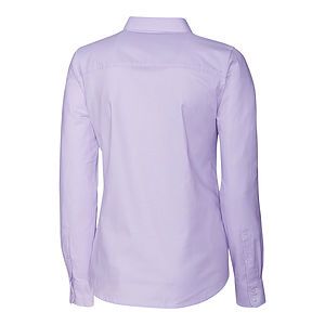 Cutter & Buck Stretch Oxford Stripe Womens Long Sleeve Dress Shirt