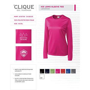 Clique Ice Pique Womens Long Sleeve Tech Tee