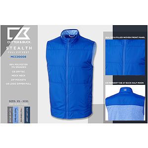 Cutter & Buck Stealth Hybrid Quilted Mens Big and Tall Windbreaker Vest Big & Tall