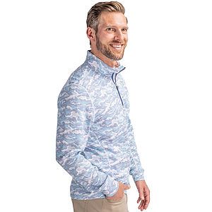 Cutter & Buck Traverse Recycled Smooth Stretch Mens Camo Quarter Zip Pullover
