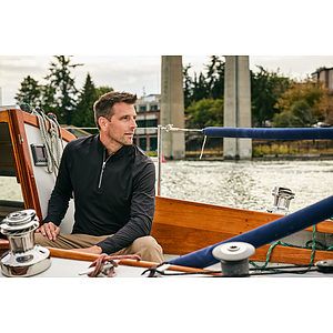 Cutter & Buck Adapt Recycled Soft Knit Stretch  Mens Big & Tall Quarter Zip Pullover Big & Tall